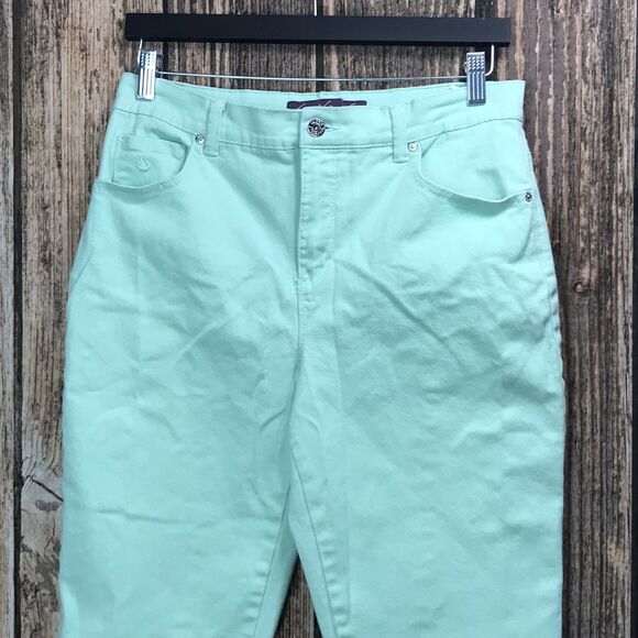 Gloria Vanderbilt Denim Jeans ~ Sz 12 ~ Green ~ High Rise ~ 27" Inseam - Picture 3 of 7